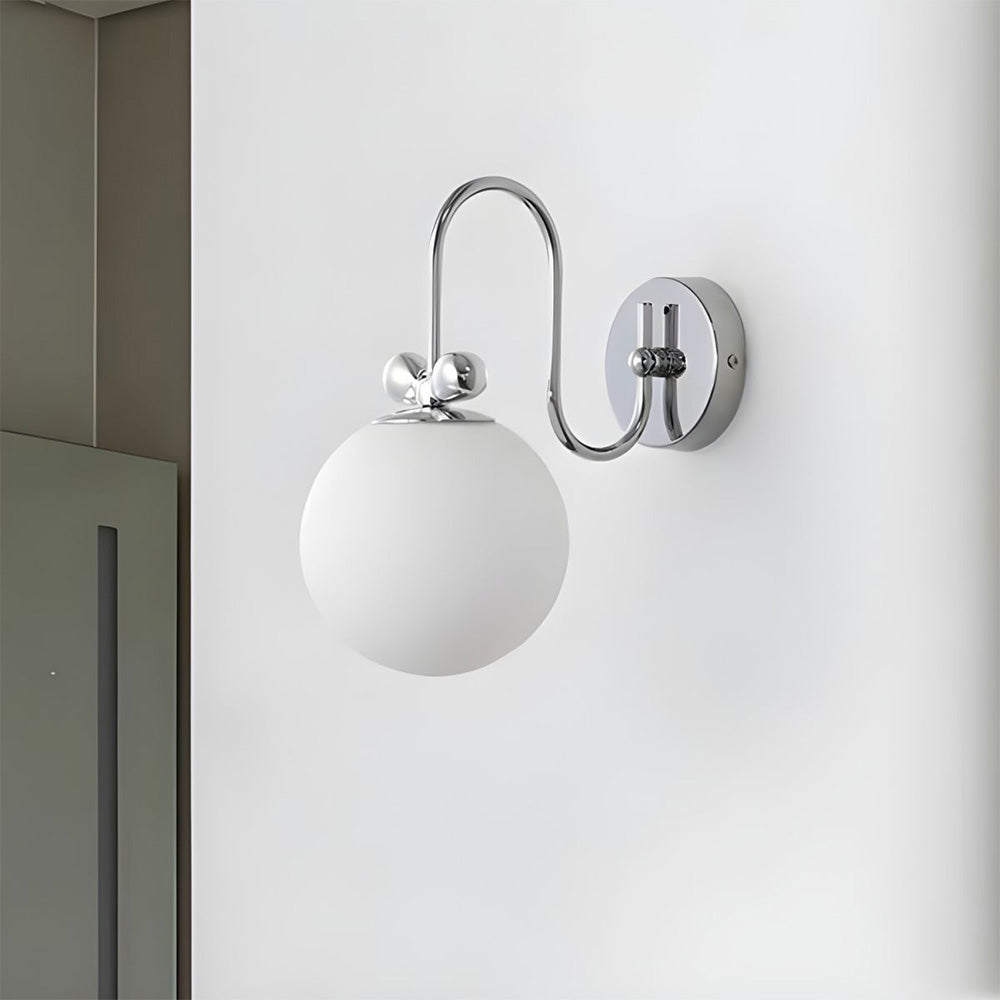 Applique murale classique française | Verre crème blanc | Ø25 cm | H37 cm | Douille E27 | Aluminium et verre | Parfait pour salon, salle à manger,