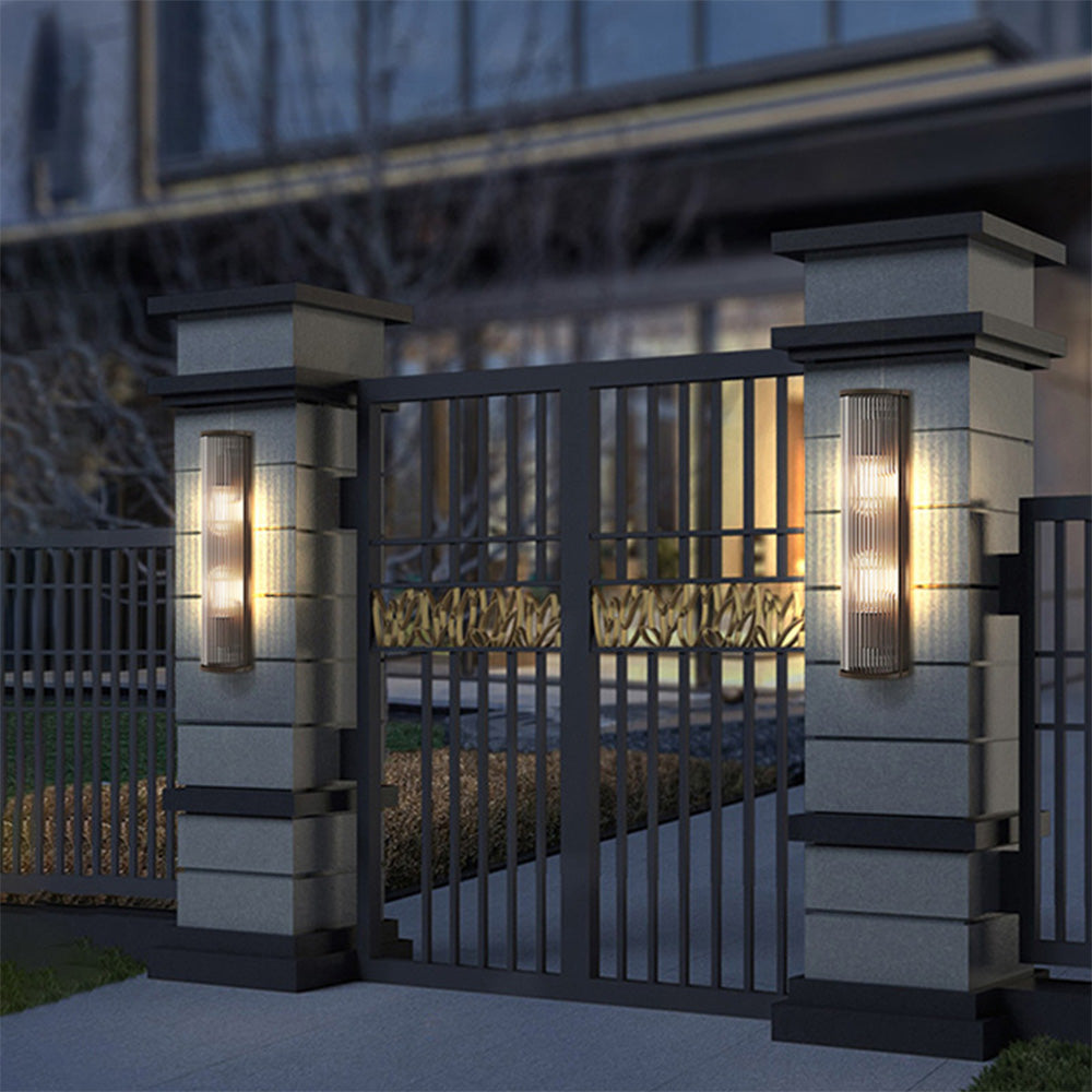 Moderne Türsäule Wandleuchte | Edelstahl & Acryl | Grau | LED Lichtquelle | Elegantes Design für Flur oder Balkon | 110V-120V | CE & UL zertifiziert