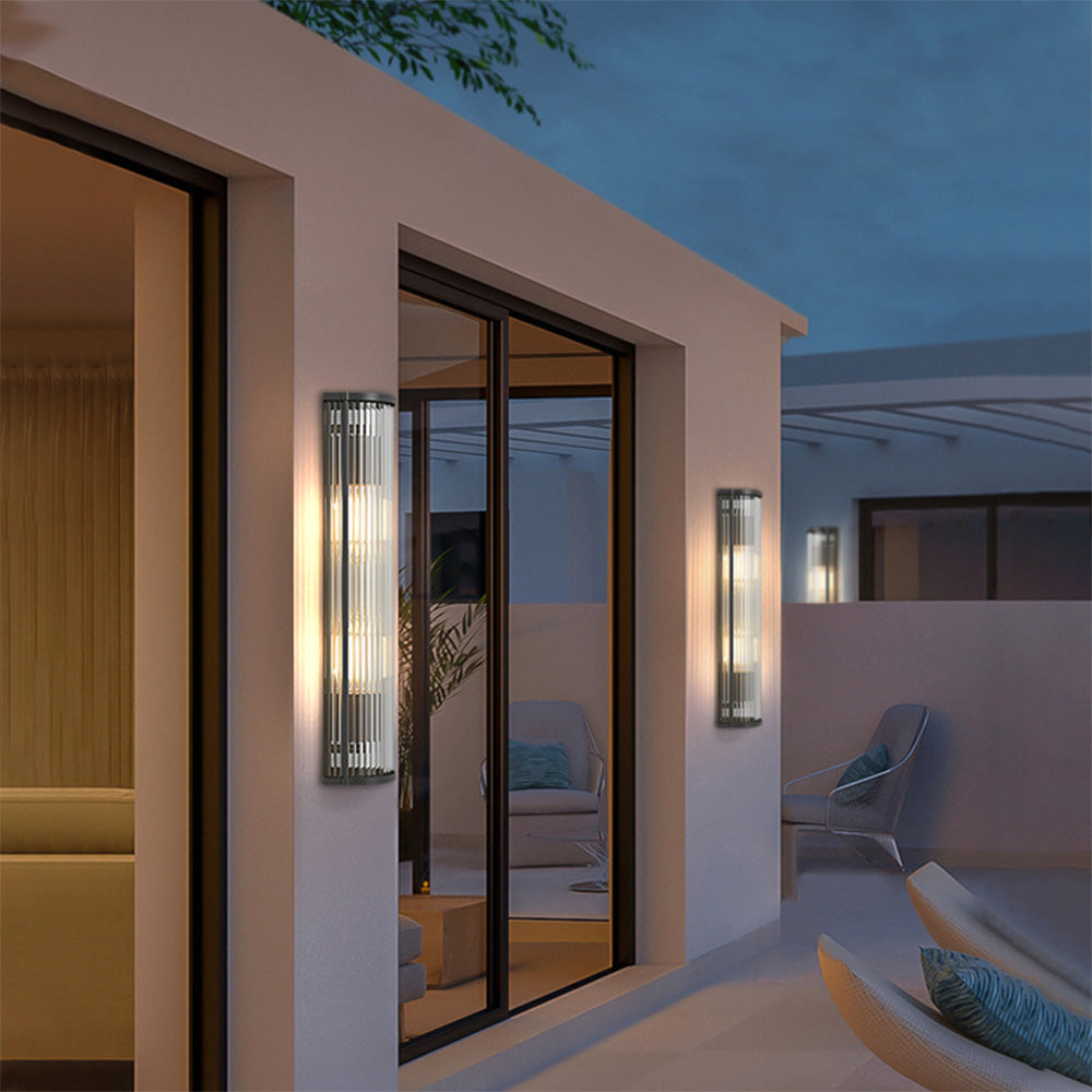 Moderne Türsäule Wandleuchte | Edelstahl & Acryl | Grau | LED Lichtquelle | Elegantes Design für Flur oder Balkon | 110V-120V | CE & UL zertifiziert