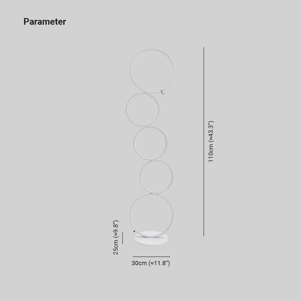 Arisa Lampe sur pied | Design élégant de cercles | Anneaux empilés modernes | Éclairage efficace | Qualité durable | Idéal pour salon, chambre &