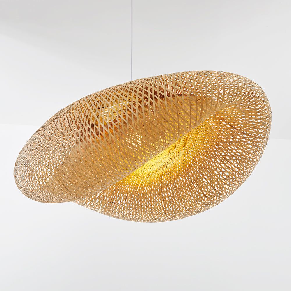ZenBamboo | Lampa LED | Materiał bambusowy | Nowoczesne | Oświetlenie sypialni | Ciepła biel | Naturalny i ciemny bambus | Stylowy design