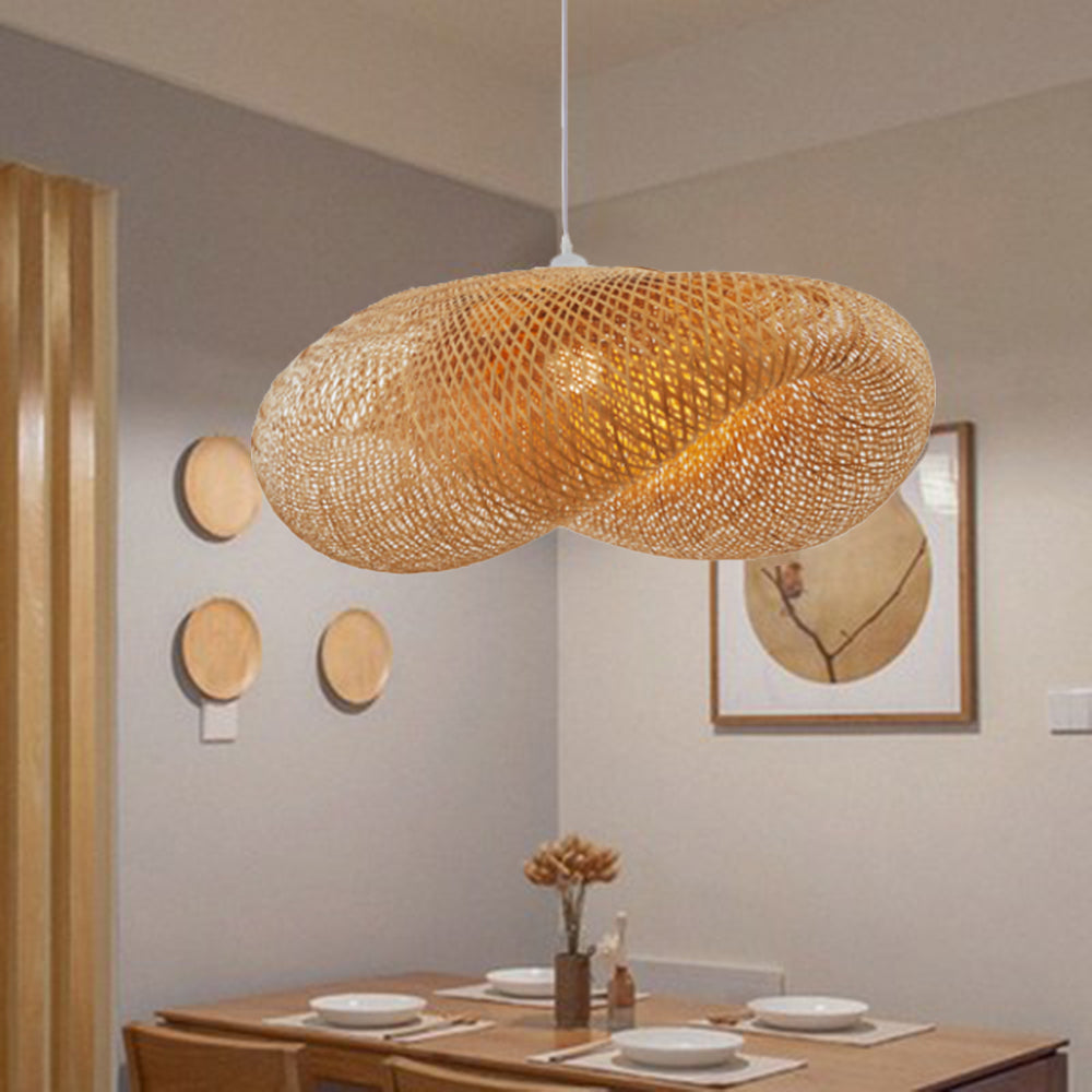 ZenBamboo | Lampa LED | Materiał bambusowy | Nowoczesne | Oświetlenie sypialni | Ciepła biel | Naturalny i ciemny bambus | Stylowy design