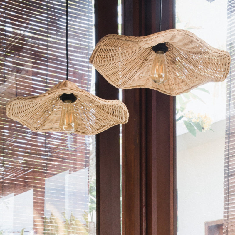 Boheme Rattan Lampe suspendue tissée à la main | Longueur réglable 150 cm | Douille E27 | Max 40W | Matériau en roseau | Ø 30/40/50 cm | Pour salon,