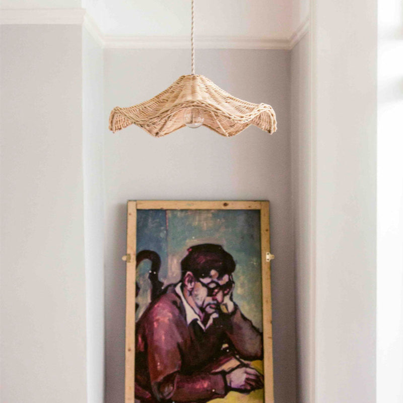 Boheme Rattan Lampe suspendue tissée à la main | Longueur réglable 150 cm | Douille E27 | Max 40W | Matériau en roseau | Ø 30/40/50 cm | Pour salon,