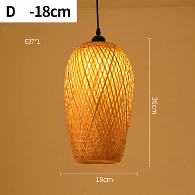 NatureLicht | Ręcznie robiona lampa rattanowa | Okrągła lampa wisząca | Wzór bambusa | Gniazdo E27 | Idealna do salonu lub jadalni | Naturalna