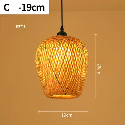 NatureLicht | Ręcznie robiona lampa rattanowa | Okrągła lampa wisząca | Wzór bambusa | Gniazdo E27 | Idealna do salonu lub jadalni | Naturalna