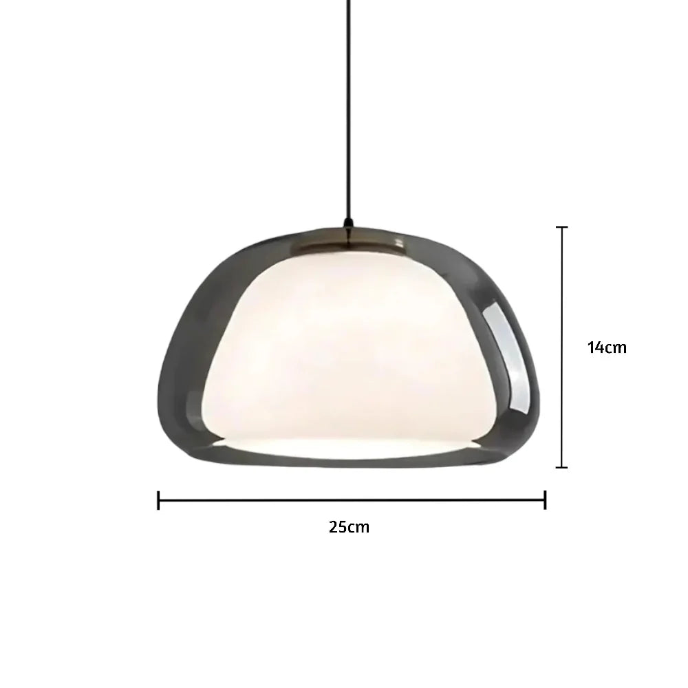Zephyra Glaspendel | Krystallinsk kuppelform | Justerbar ledning | Grå Amber Transparent | E26 E27