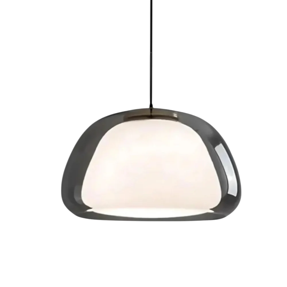 Zephyra Glaspendel | Krystallinsk kuppelform | Justerbar ledning | Grå Amber Transparent | E26 E27