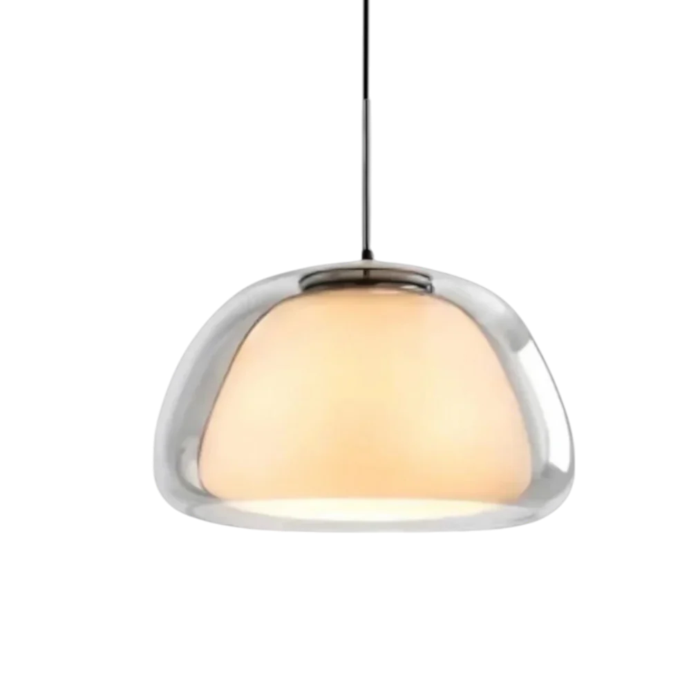 Zephyra Glaspendel | Krystallinsk kuppelform | Justerbar ledning | Grå Amber Transparent | E26 E27