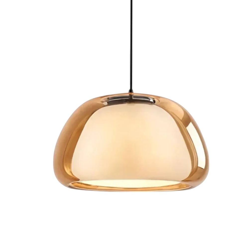 Zephyra Glaspendel | Krystallinsk kuppelform | Justerbar ledning | Grå Amber Transparent | E26 E27