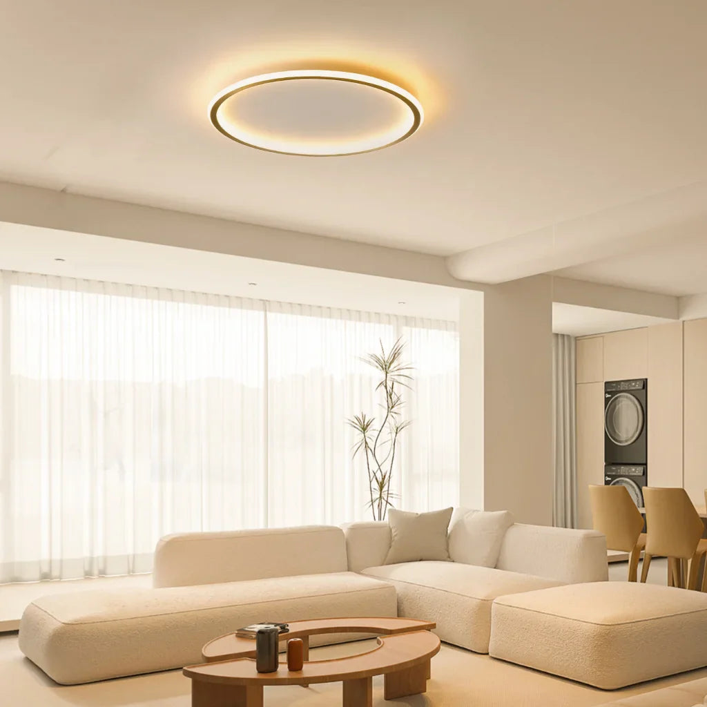 Zev Rund Loftlampe | Moderne Design | Kunstnerisk Silhuet | Premium Metal & Akryl | Tidløse Farver | Perfekt til Enhver Rumstørrelse | Hjem Belysning | Sort & Hvid | Chic og Funktionel Indretning