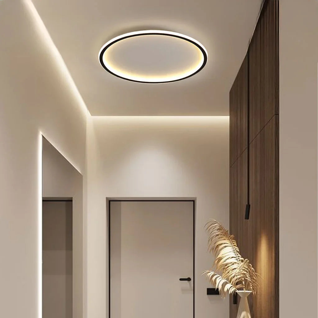 Zev Rund Loftlampe | Moderne Design | Kunstnerisk Silhuet | Premium Metal & Akryl | Tidløse Farver | Perfekt til Enhver Rumstørrelse | Hjem Belysning | Sort & Hvid | Chic og Funktionel Indretning