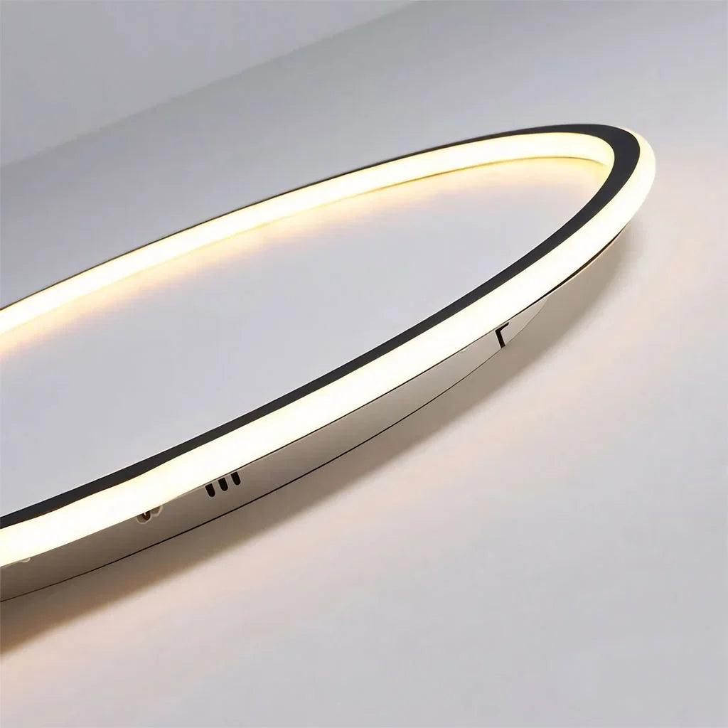 Zev Rund Loftlampe | Moderne Design | Kunstnerisk Silhuet | Premium Metal & Akryl | Tidløse Farver | Perfekt til Enhver Rumstørrelse | Hjem Belysning | Sort & Hvid | Chic og Funktionel Indretning