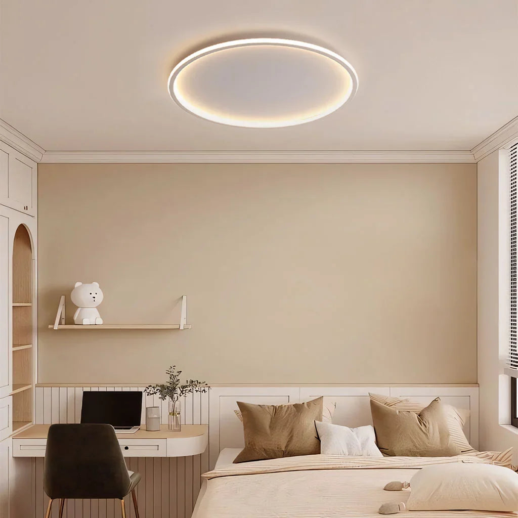 Zev Rund Loftlampe | Moderne Design | Kunstnerisk Silhuet | Premium Metal & Akryl | Tidløse Farver | Perfekt til Enhver Rumstørrelse | Hjem Belysning | Sort & Hvid | Chic og Funktionel Indretning