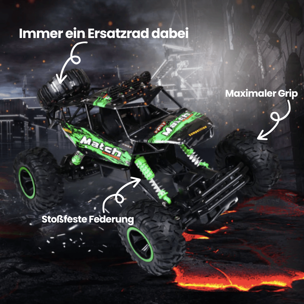 BeastTrek X4 | Robustes Offroad-RC-Auto | 4x4 | Leistungsstarker Motor | Stoßfest | 15 km/h | Lange Laufzeit | 2,4-GHz-Fernsteuerung | Hochwertige Reifen | Für Kinder und Erwachsene | Inklusive Akku | Ideal für Garten und Erde