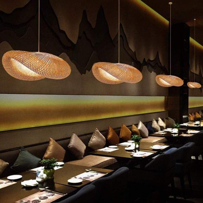 ZenBamboo | Lampa LED | Materiał bambusowy | Nowoczesne | Oświetlenie sypialni | Ciepła biel | Naturalny i ciemny bambus | Stylowy design