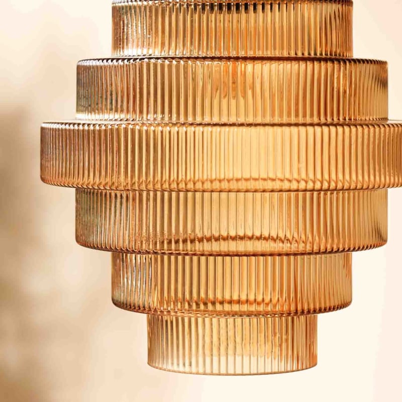 Messingglas hængelampe | Flaskeformet design | E27 fatning | 30 cm høj | Justerbar ledning 150 cm | Vintage elegance til køkken, spisestue, stue,