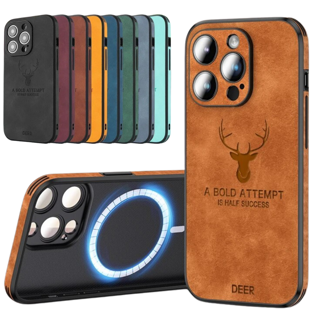 Læderetui til iPhone | Stilrent Design | Stødsikker Beskyttelse | Høj Kvalitet | Tilpasset Pasform | Fås i Flere Farver | Let og Slankt design | Stilfuldt Cover