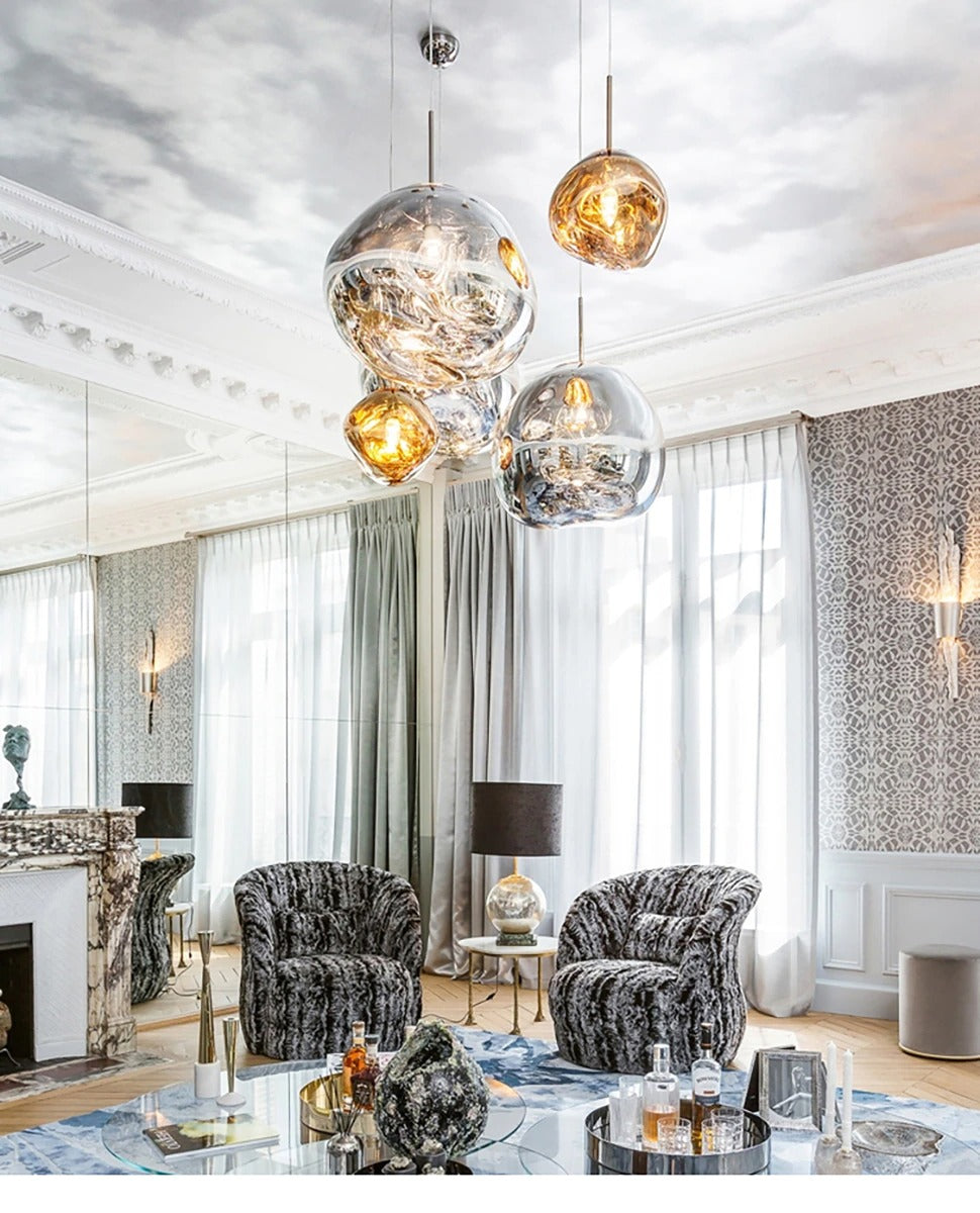 Moderne suspension LED | Hauteur réglable | Éclairage économe en énergie | Choix de couleurs : Or, Argent, Or rose, Bleu, Vert, Violet, Gris fumé