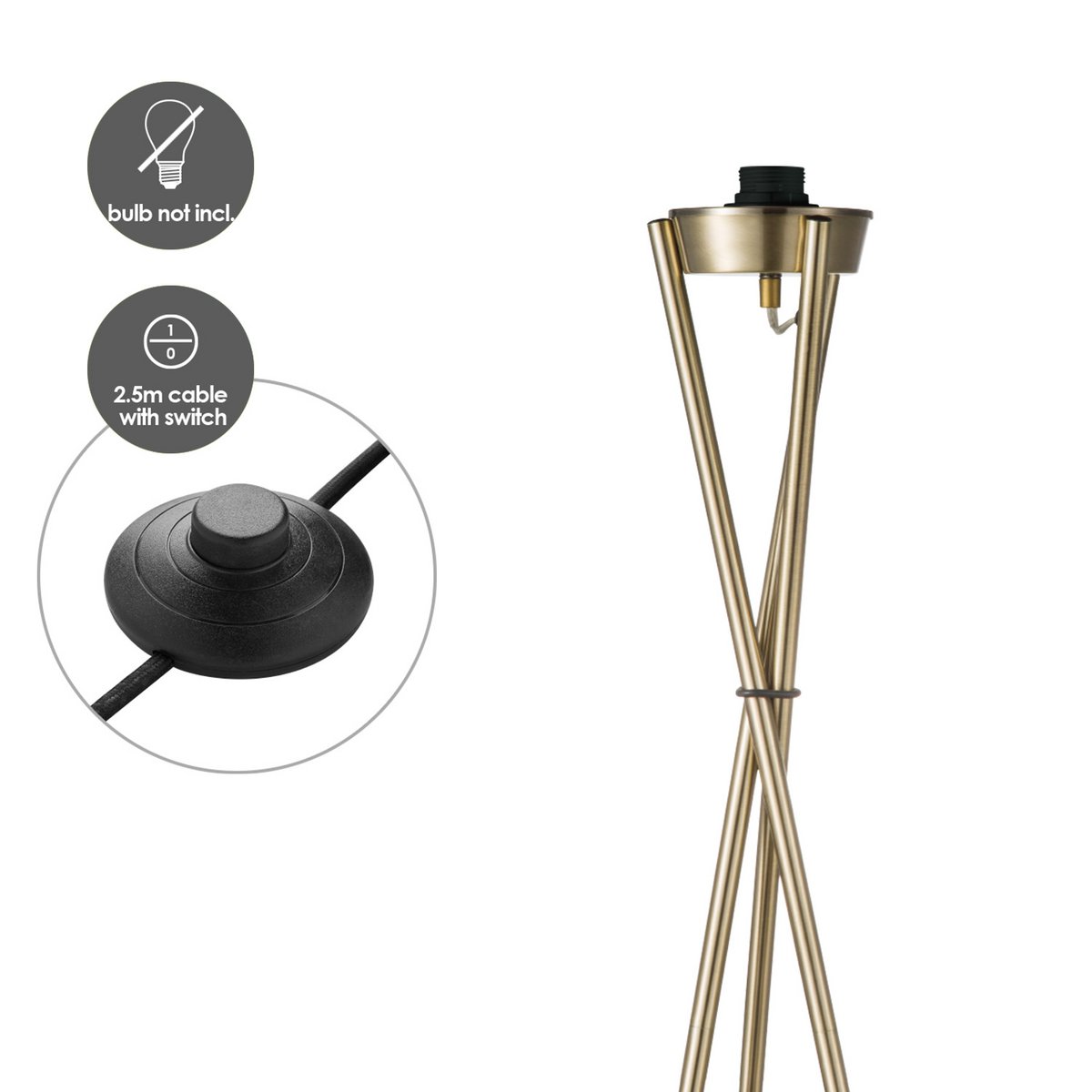 Messing Stehlampe | Blaue Lampenschirm | Stilvolles Design | Home Sweet Home | Elegante Innenbeleuchtung | 166cm Hoch | E27 Kompatibel | Metall/Stoff