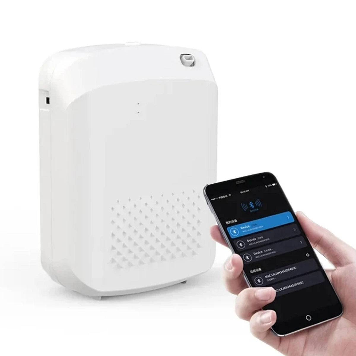 Bluetooth Aroma Diffuser | Koldluftsteknologi | Væghængt duftspreder til hjem og kontor | App-styring | Op til 1000 m³ dækning | Lydløs design | 40 dages duft | Sikker for børn og kæledyr