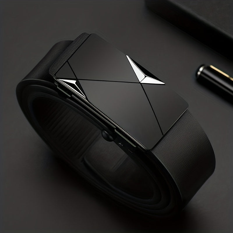 Męski pasek ze skóry naturalnej z automatyczną