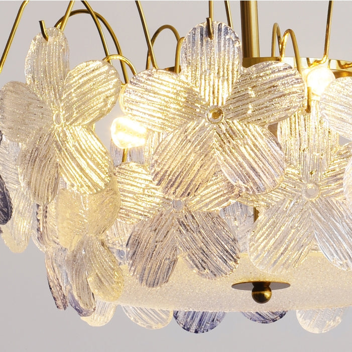 Blumenförmige Deckenleuchte aus farbigem Glas | Zeitlose Eleganz für Wohnzimmer und Esszimmer | Handgefertigtes Detail | Mehrere Farboptionen