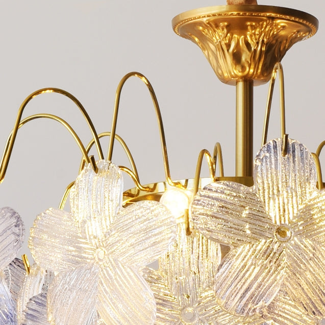 Blumenförmige Deckenleuchte aus farbigem Glas | Zeitlose Eleganz für Wohnzimmer und Esszimmer | Handgefertigtes Detail | Mehrere Farboptionen