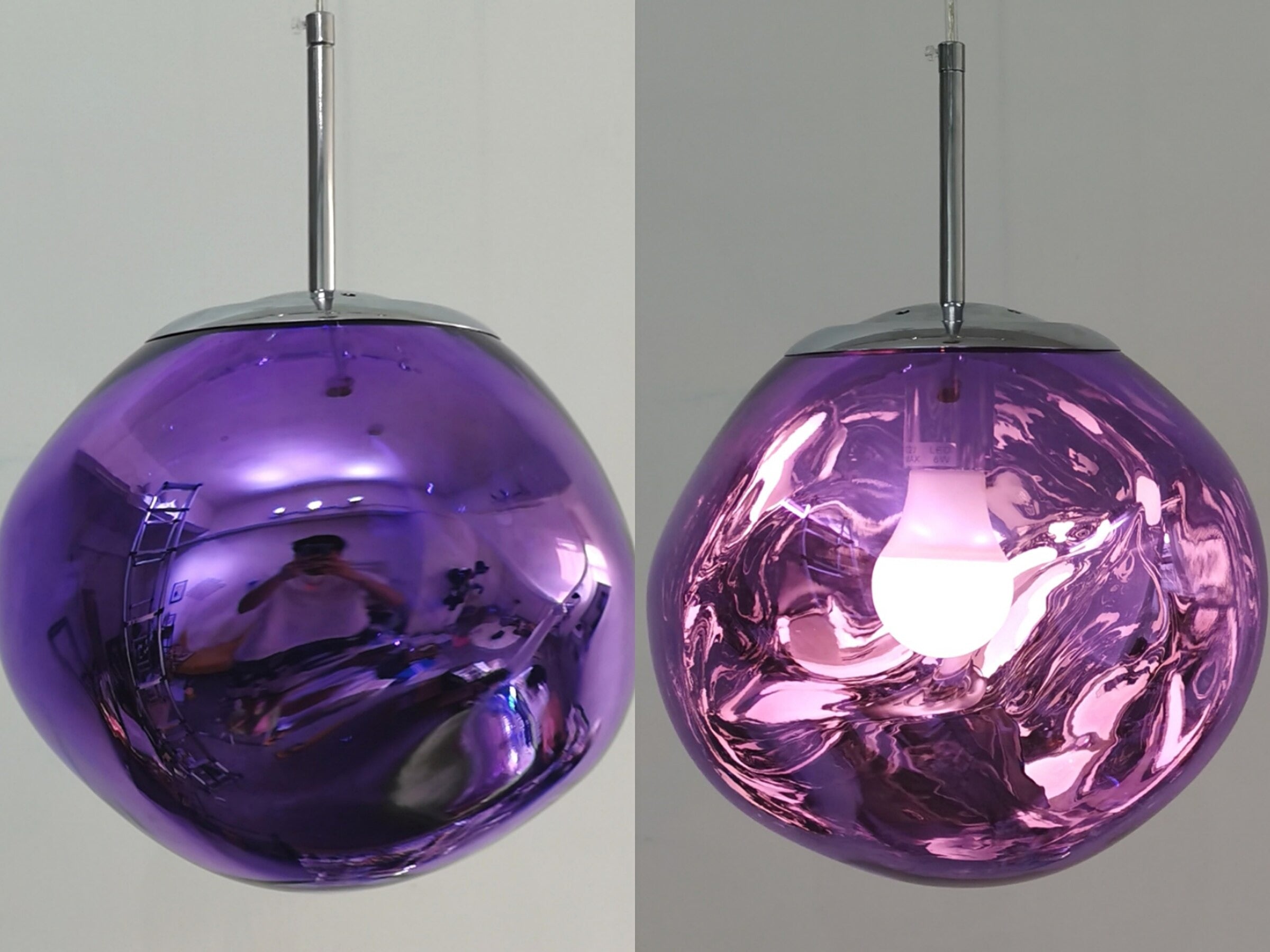 Moderne suspension LED | Hauteur réglable | Éclairage économe en énergie | Choix de couleurs : Or, Argent, Or rose, Bleu, Vert, Violet, Gris fumé