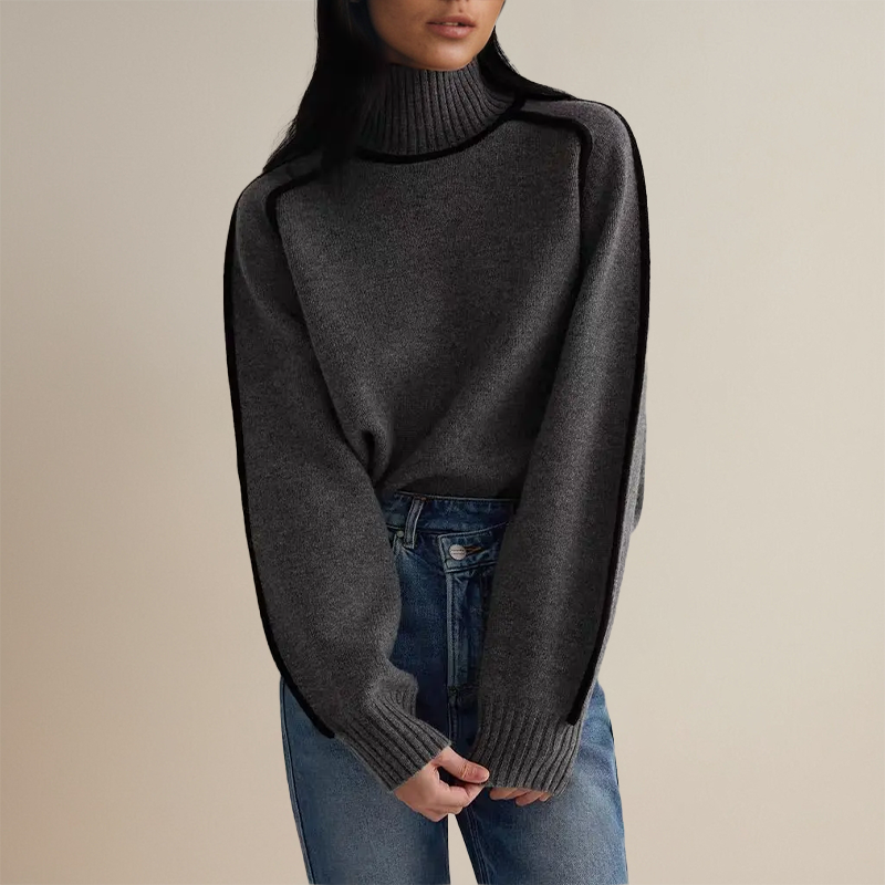 Emilie Cashmere Højhalset Trøje | Uld/Bomuld/Merinould Blend | Flerfarvet Valgmuligheder | Komfortabelt og Stilfuldt Design | Alsidig Brug til Hverdag og Begivenheder | Let at Vedligeholde | Modebevidst Fokus