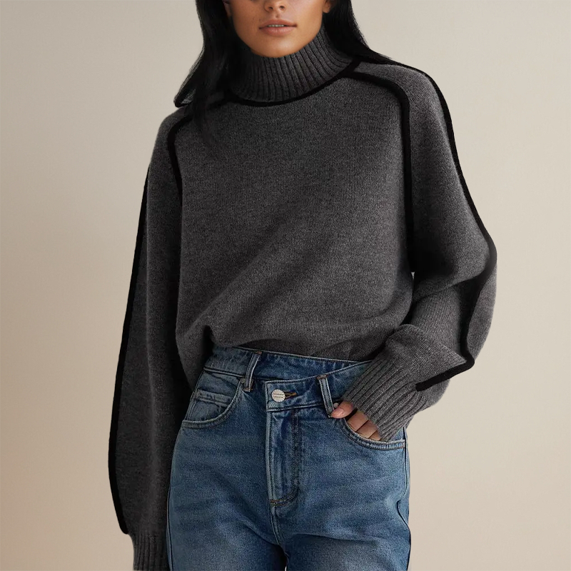 Emilie Cashmere Højhalset Trøje | Uld/Bomuld/Merinould Blend | Flerfarvet Valgmuligheder | Komfortabelt og Stilfuldt Design | Alsidig Brug til Hverdag og Begivenheder | Let at Vedligeholde | Modebevidst Fokus