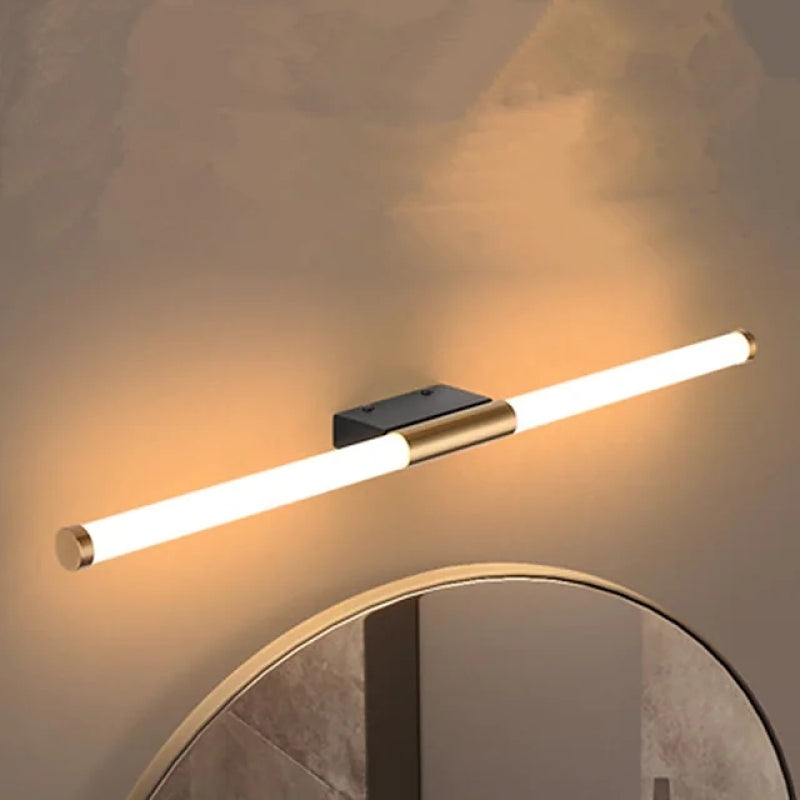 Leigh LED Wandleuchte | Weiß-Gold Metall | Modern Minimalistisches Design | Wohnzimmer & Badezimmer | Edelstahl & Acryl | 49-69 cm | LED 3000K/6000K