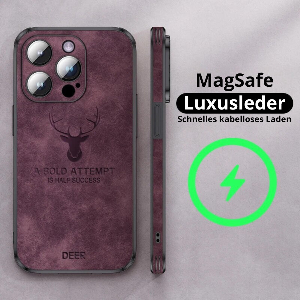 Læderetui til iPhone | Stilrent Design | Stødsikker Beskyttelse | Høj Kvalitet | Tilpasset Pasform | Fås i Flere Farver | Let og Slankt design | Stilfuldt Cover