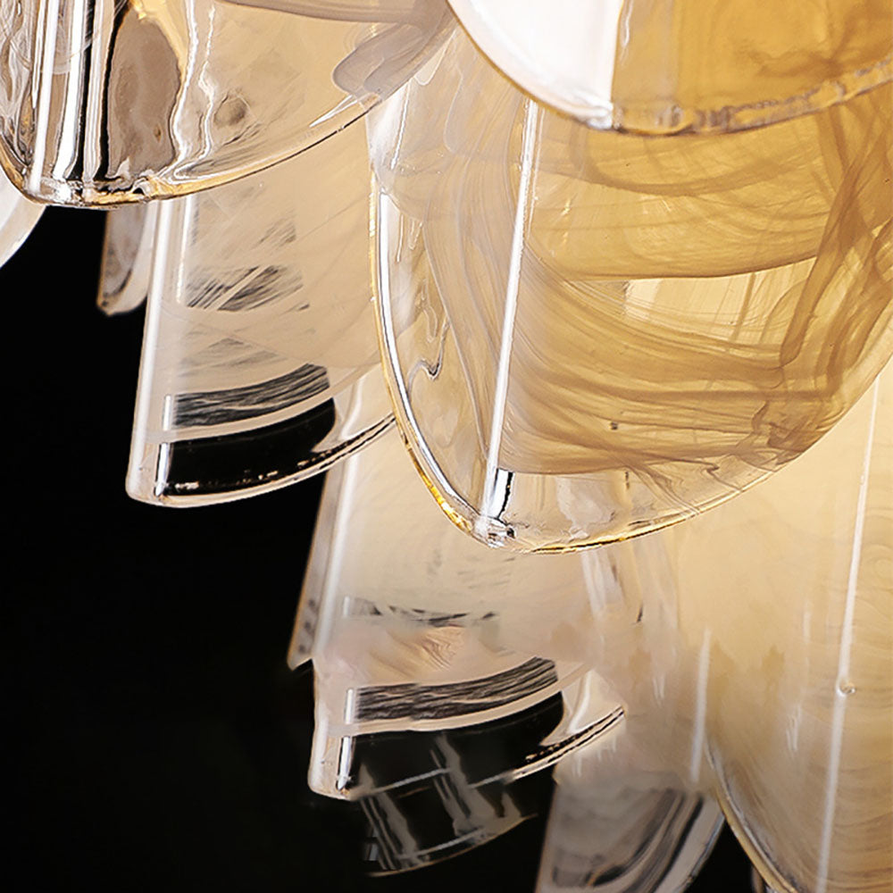 Kobberfarvet loftlampe | Glas & trædetaljer | E27 fatning | 20-25 cm diameter | Moderne design til køkken &