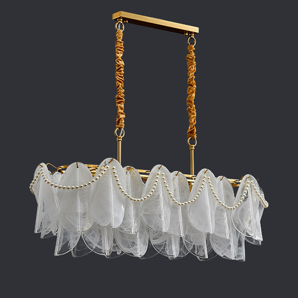 Kobberfarvet loftlampe | Glas & trædetaljer | E27 fatning | 20-25 cm diameter | Moderne design til køkken &