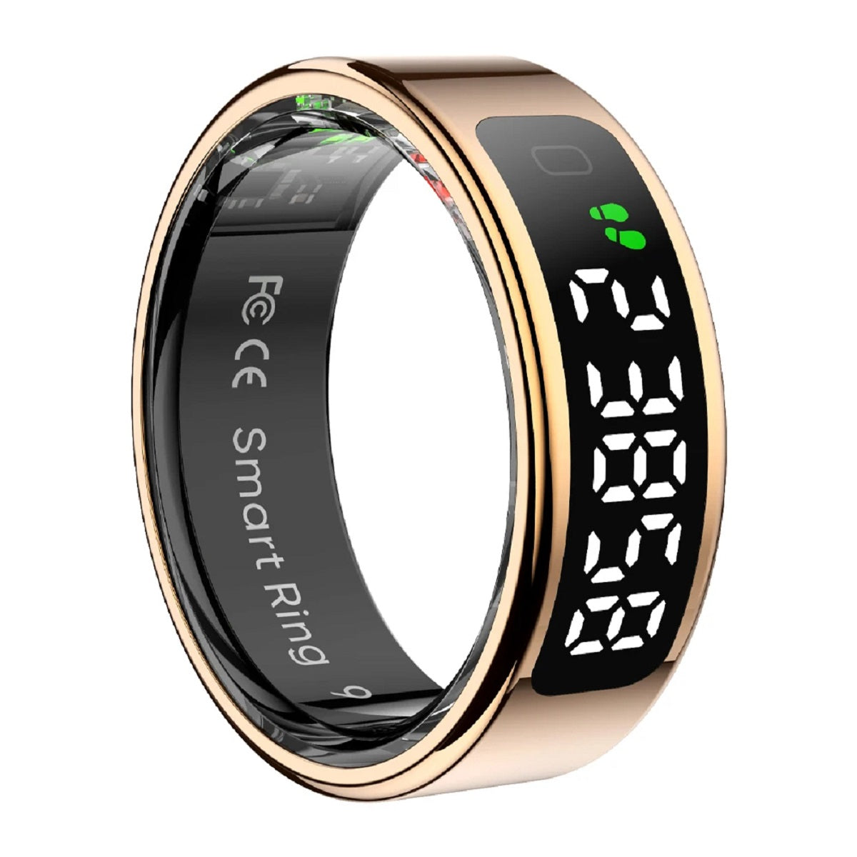 Smart ring med LED-touchskærm | Trådløs Bluetooth | Puls, søvn, stress | IP68/5ATM vandtæt | Kompatibel med Android og iOS | Geststyringfunktioner | Stilfulde farver: Sølv, Guld, Sort | Batteritid op til 5 dage