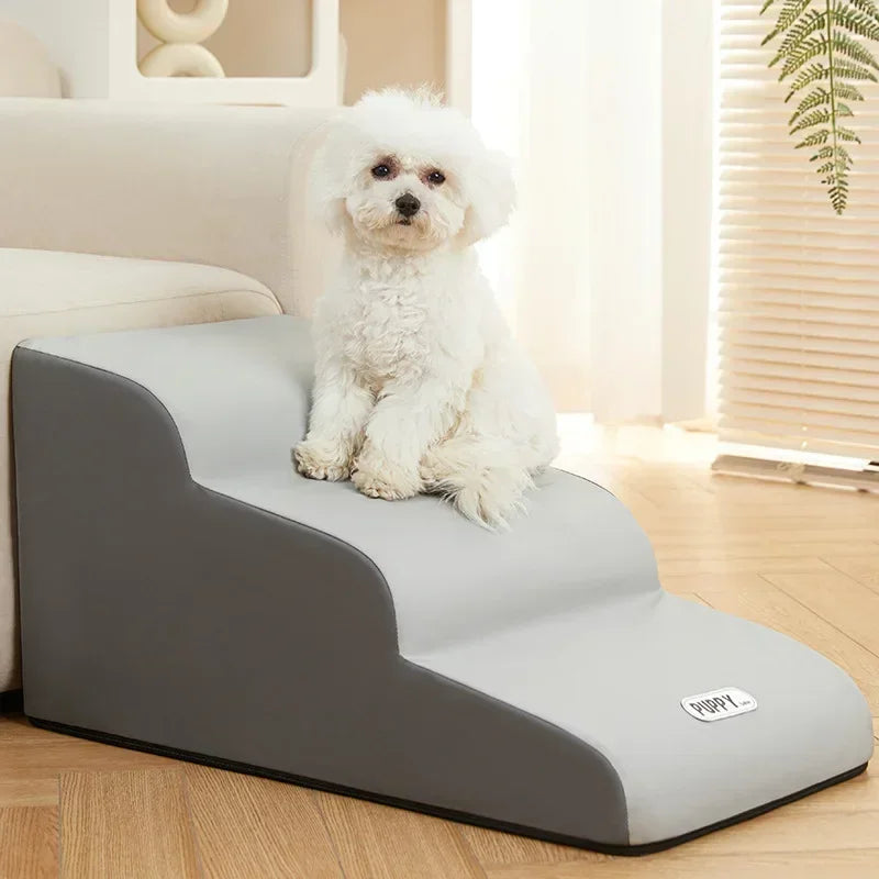 PawStep Luxe | Kæledyrstrappe med Skridsikker Overflade | Stilfuldt Design til Senge og Sofaer | Ideel til Senior- og Småracer | Letvægts og Flytbar Trappe | Robust Konstruktion