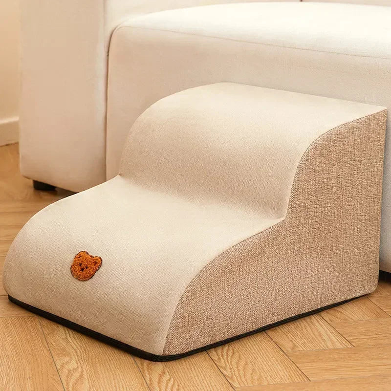 PawStep Luxe | Kæledyrstrappe med Skridsikker Overflade | Stilfuldt Design til Senge og Sofaer | Ideel til Senior- og Småracer | Letvægts og Flytbar Trappe | Robust Konstruktion