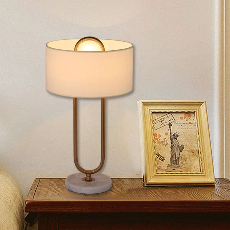 LichtAnna | Oval Stander Natlampe | Hvid Trommeskærm | Moderne Design | Hyggebelysning til Soveværelse | E27 Fatning | Lampeskærm Hvid | Metal Stand | Praktisk Belysning | Hjem & Indretning
