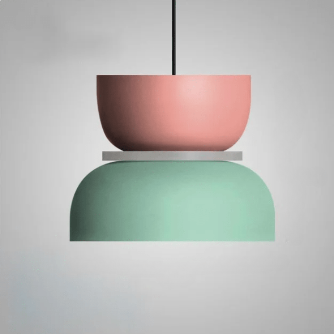 Lampe LED | Éclairage coloré | Bleu-gris/Vert rose/Jaune-gris | Acrylique et fer | Installation facile | Pour îlot de cuisine, table à manger, coin