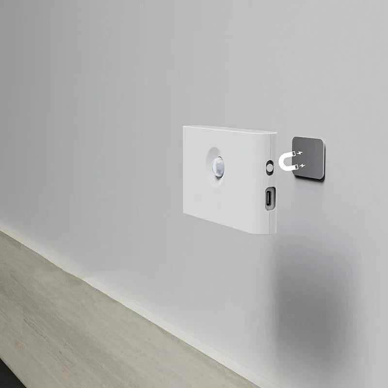 Trådløse LED Natlamper | Magnetisk Montering | Bevægelsessensor 120° | 3000K Blødt Lys | USB-C Opladning | Batterilevetid op til 108 Dage | Sæt med 2