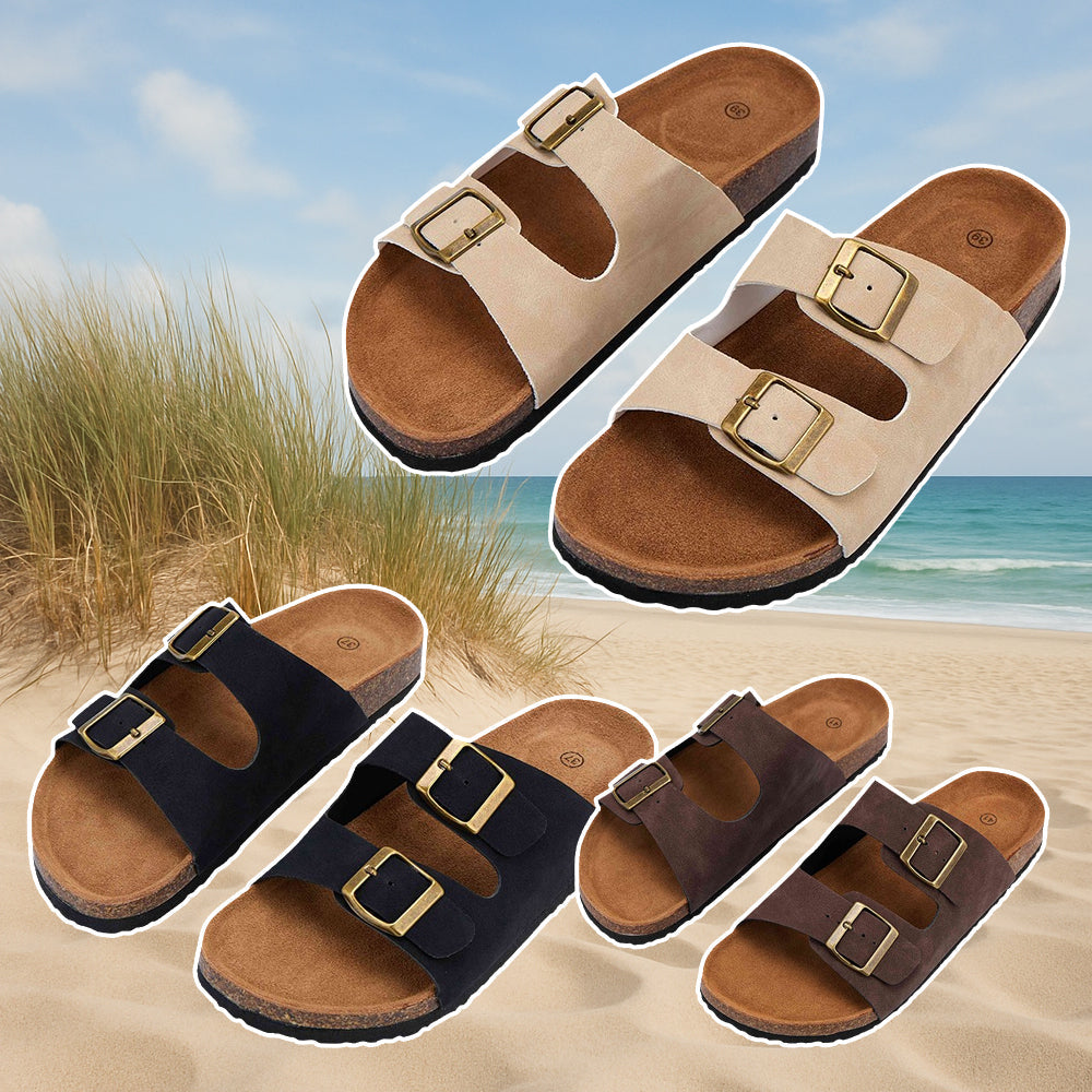 Sandales à brides classiques - noires, marron ou