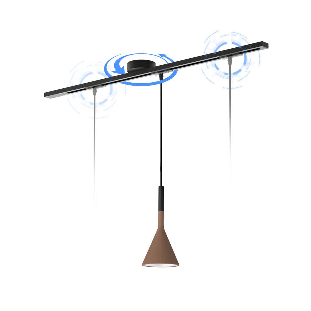 Morris Loftskinne til Pendellampe | 360° Rotationsdesign | Universal kompatibilitet | Fleksibel installering | Sort aluminium | Inkl. 3 lyskilder | Let positioneringsjustering | Moderne belysningsløsning