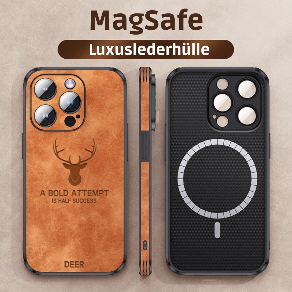 Læderetui til iPhone | Stilrent Design | Stødsikker Beskyttelse | Høj Kvalitet | Tilpasset Pasform | Fås i Flere Farver | Let og Slankt design | Stilfuldt Cover