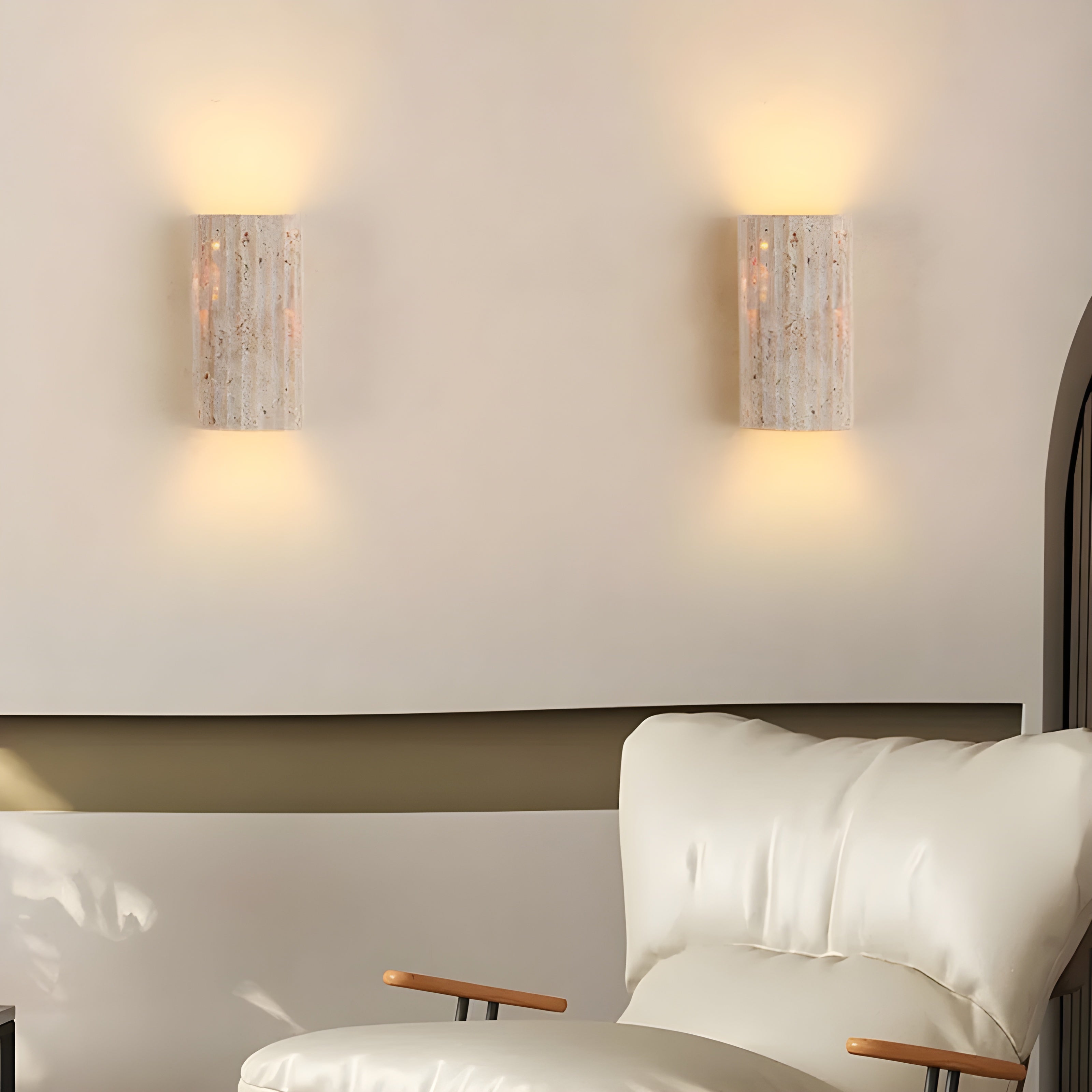 Væglampe i Natursten | Unik Stenvægkunst med Varm LED Lys | Stilfuld Belysning til Spisestue, Soveværelse, Foyer | Energibesparende og Let at Installere | Elegant og Holdbar Design