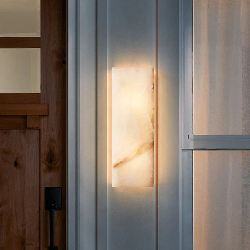 Lampe murale extérieure de luxe en marbre | Marbre espagnol de haute qualité | Éclairage élégant pour jardin et allée | Design durable et élégant