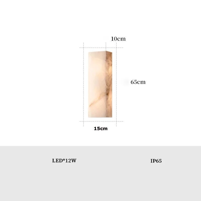 Lampe murale extérieure de luxe en marbre | Marbre espagnol de haute qualité | Éclairage élégant pour jardin et allée | Design durable et élégant