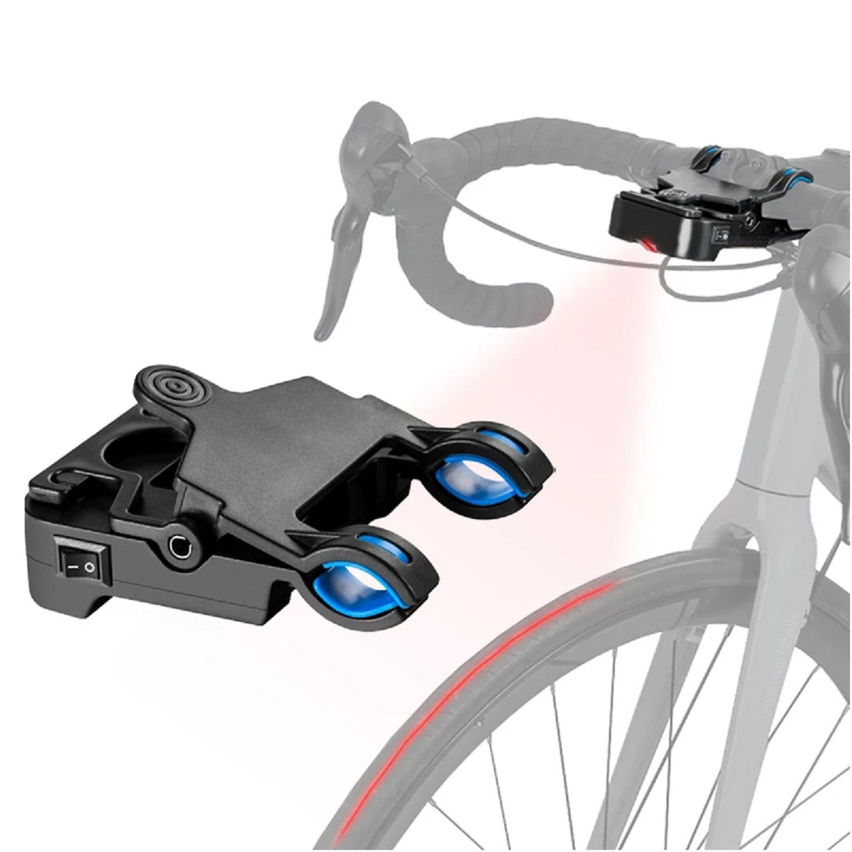 Cykeljusteringsværktøj | Laserjusterare til Styre & Sadel | Forbedret Komfort & Effektivitet | USB-C-opladning | Kompatibel med 22,2-31,8 mm styr | MTB & Landsvejsbrug | Slagtålig ABS | Professionel Præcision