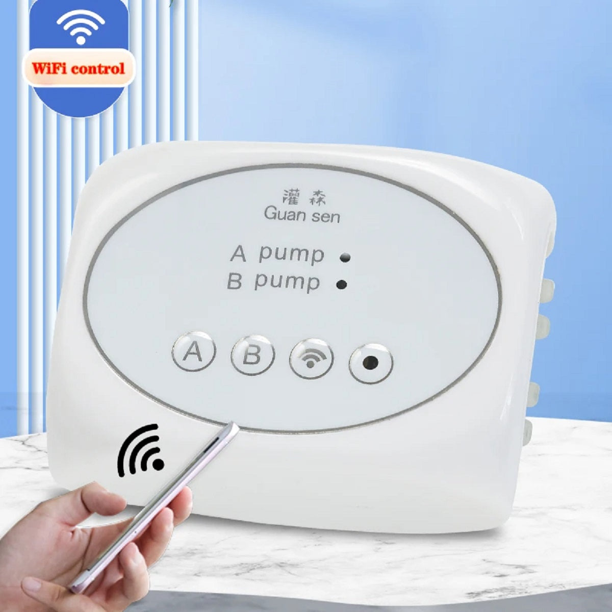WiFi Smart Vandingssystem | App-kontrol | Automatisk Drypvanding | Op Til 30 Plantepotter | Inkl. Tysk Pump | IP66 | USB-drevet | Til Indendørs & Udendørs Brug | Kompatibel med iOS & Android
