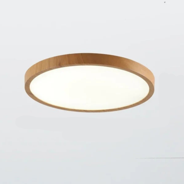 Moderne ultratynd LED loftsarmatur | Valnøddetræ design | Tre justerbare lysindstillinger | Stue belysning | Stilfuld minimalisme | AC 220V-240V | CCC certificeret | ROHS Certificeret